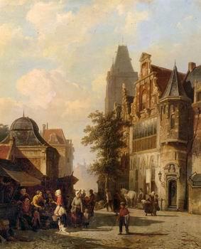 unknow artist European city landscape, street landsacpe, construction, frontstore, building and architecture.028 France oil painting art